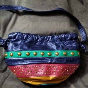 Vintage 80s Samir Leather Purse w/Stud Accents